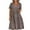 Brown, variant on LADIGASU Women 2024 Short Sleeve Summer Dress V Neck Smocked Waist Casual Flowy A Line Tiered Midi Dresses