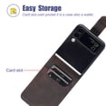 thumbnail image 6 of Allytech Case for Samsung Galaxy Z Flip 4 2022, Z Flip 4 Case with Card Holder Premium PU Leather Flip Wallet Shockproof Case for Samsung Z Flip 4, Brown, 6 of 6
