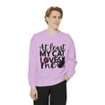 thumbnail image 3 of Unisex Valentines Day Garment-Dyed Sweatshirt At Least my Cat Loves Me, 3 of 4