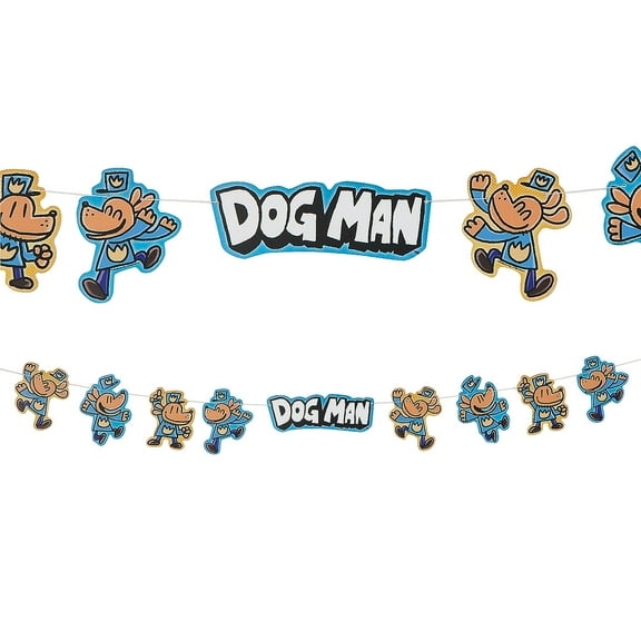 7 ft. x 7" Dog Man Character Ready-to-Hang Cardstock Garland