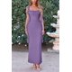 thumbnail image 4 of Vestido PRETTYGARDEN 2025 Verano Maxi Sin Mangas con Volantes Violeta Talle L, 4 of 8