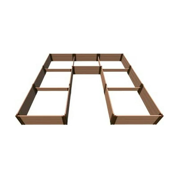 CLASSIC SIENNA 'WALK-IN JUMBO U-SHAPE' - 12' X 12' X 16.5" RAISED GARDEN BED - 1" PROFILE