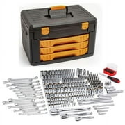 GearWrench 80966 243-Piece 6 Point 1/4 in., 3/8 in. and 1/2 in. Mechanics Tool Set with 3 Drawer Storage Box