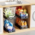 thumbnail image 3 of Under Sink Organizers and Storage, Pull Out Kitchen Bathroom Cabinet Organizer, Under Sink Storage for Bathroom Kitchen, Under Counter Storage Organizer with Hooks, 3 of 9
