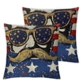 thumbnail image 2 of Nawypu  of July Pillow Covers 2pcs American Flag Stars Funny Patriotic Throw Pillowcase Independence Day Farmhouse Cushion Case Pillowcase Decorations for Sofa Couch, 2 of 6