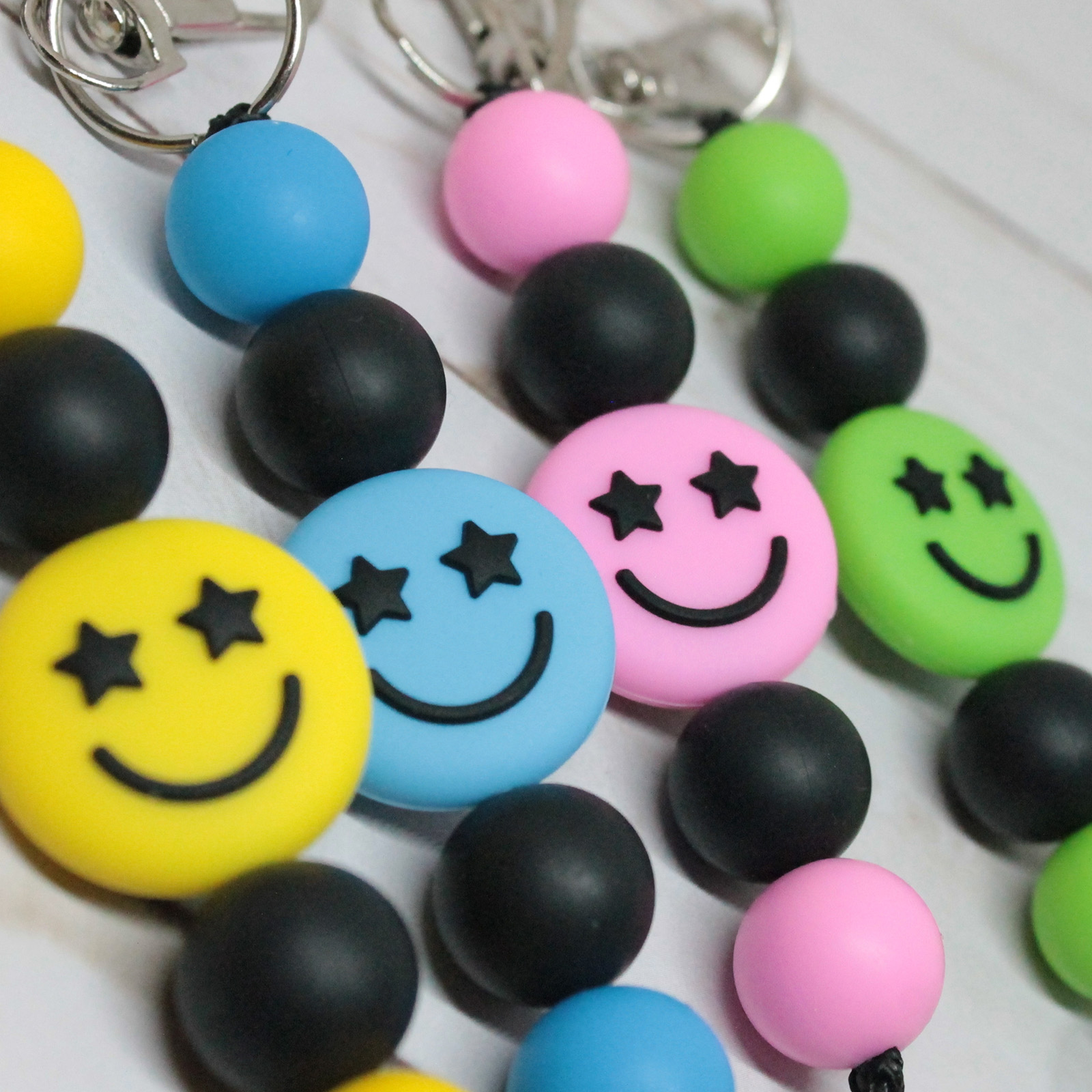 Lot 115 Perles Silicone 15mm Pour Porte-Clés - Kit Complet Assorti Couleurs & Formes Pour Bijoux