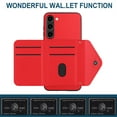 thumbnail image 6 of Allytech Galaxy S23 Wallet Case with Shoulder Strap, RFID Blocking Luxury PU Leather Shockproof Cards Slots Stand Anti-Scratch Magnetic Closure Phone Case for Samsung Galaxy S23, Red, 6 of 9