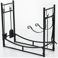 thumbnail image 1 of Outsunny Porte-bûches de rangement en bois avec support d'allumage et 4 outils, 1 of 10