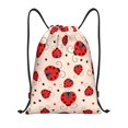 thumbnail image 1 of Xecao Red Ladybug Pattern Sports Drawstring Backpack - String Swim Gym Bag with Wet Proof Pocket for Women&Men-Medium, 1 of 6