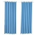thumbnail image 4 of WRITWAA 1Pack Thermal Insulated Drapes Blue Rectangular Textured Grommet Curtains for Homeowners 100x98in, 4 of 8