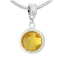 Round Rhinestone Birthstone Charms for Snake Chain Charm Bracelet (November)