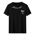thumbnail image 6 of Stars Moon Funny Graphic Tees for Women Round Neck Short Sleeve Casual Fall Tops Fall Shirts Black M, 6 of 6