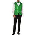 thumbnail image 2 of NOMADIC NOOK Men's Sparkle Sequin Suit Vest V Neck Waistcoat with Bow Tie 2 Pack, 2 of 6