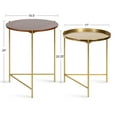 thumbnail image 2 of Kate and Laurel Ulani Modern Nesting Side Table, Set of 2, Walnut Brown Wood and Gold Metal, Glamorous End Tables for Storage and Display, 2 of 8