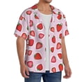 thumbnail image 2 of Goofa Hand Drawn Strawberry Printed Men's Casual Short-sleeved Shirt,Lightweight Breathable Button-down,Summer Casual men's top,Versatile Fashion shirt-Large, 2 of 7