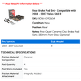 thumbnail image 2 of Rear Brake Pad Set - Compatible with 2004 - 2007 Volvo S60 R 2005 2006, 2 of 2