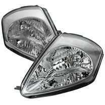 Factory Style Crystal Headlights (Chrome Housing/Clear Lens) Made for and Compatible with 2000-2005 Mitsubishi Eclipse