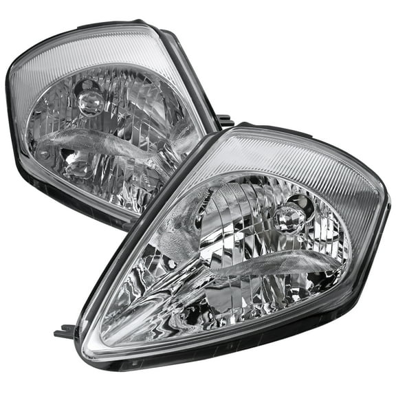 Factory Style Crystal Headlights (Chrome Housing/Clear Lens) Made for and Compatible with 2000-2005 Mitsubishi Eclipse