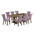 thumbnail image 2 of East West Furniture Table Top- Table Pedestal Parson Chairs, LAGA9-77-40, 2 of 6