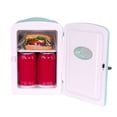 thumbnail image 4 of Nostalgia Retro 6-Can Display Fridge & Heater, Aqua, 4 of 6