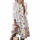 thumbnail image 2 of Vestido Mujer Vestido Vintage Estampado Manga 3/4 Paño De Cuello Redondo, Blanco Crema, XXL Noticed AP002219-05, 2 of 5