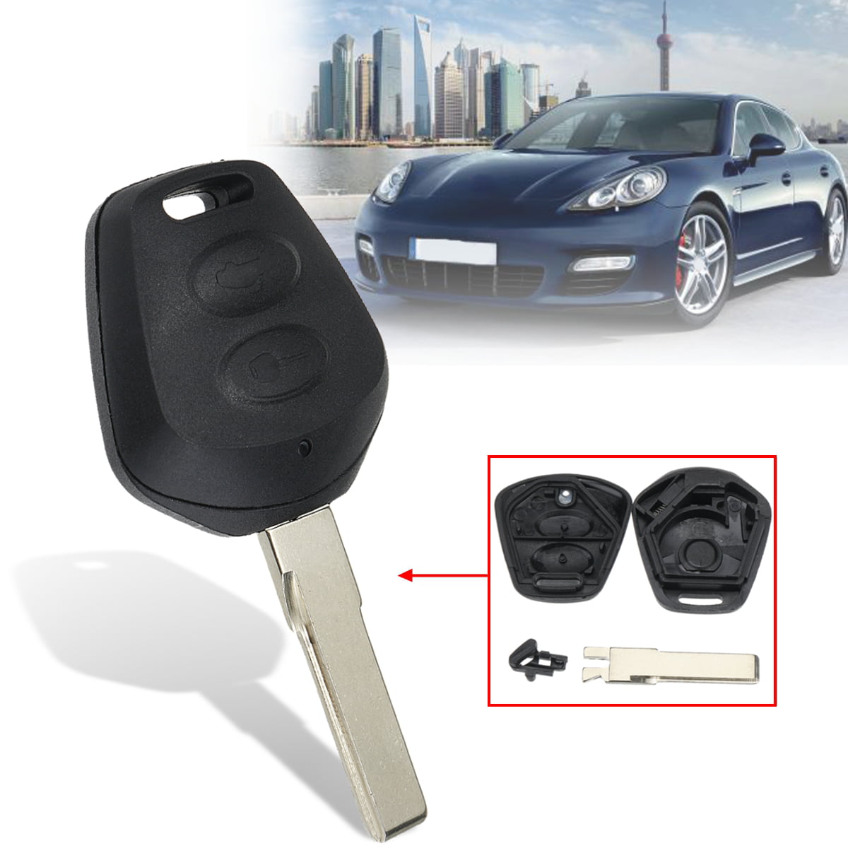 2 Button Remote Key Fob Case Shell Replacement For Porsche Boxster S 986 911 996 