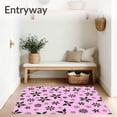 thumbnail image 3 of ODIKA 8'x10' Machine Washable Non-Slip Area Rug, Festive Evergreen Motif Design with Ornate Seasonal Embellishments High Traffic Rug, Pink, 644506, 3 of 7
