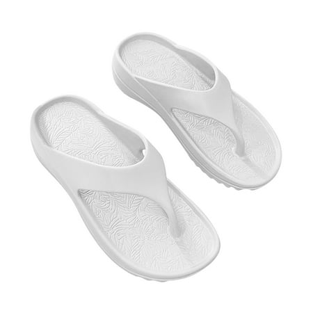 

Zpanxa Slippers for Women Lazy Shoes Women s Orthotic Flip Flops With Arch Support Soft Thong Pillow Sand Flip Flops for Women White 38
