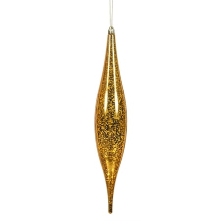 Product photo of Vickerman 13 Antique Gold Mercury Rain Drop Ornament. Comes 2 per Bag. in New/Like New condition