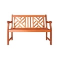 thumbnail image 3 of Home Square Outdoor 2 Seater Atlantic Wood Bench Set in Brown (Set of 2), 3 of 5