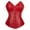 Red, variant on Medieval Corset Plus Size Women Leather Bustier Black S