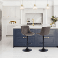 thumbnail image 2 of LivinVeluris Bar Stools Set of 2, Swivel Counter Height Stools with Back for Kitchen Island, Breakfast Bar, Dining & Game Room, Adjustable PU Leather, 2 of 5