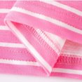 thumbnail image 6 of Kids' Crew Neck Striped Long Sleeve Top, Classic Stripe Pattern, Soft Comfort Fabric, Relaxed Fit, Little Kids Daily Basic Outfit 1‑9 Years, Striped Top Pink 6-7 Years, 6 of 6