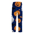 thumbnail image 6 of Mens Halloween Pajama Pants Bat Spider Web Drawstring Horror Sleep Pants Witch Hat Skeleton Wide Leg Spooky Pajama Pants, L, 6 of 6