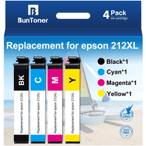 212XL Ink Replacement for Epson Ink 212 212XL for Epson 212 Ink Cartridges for Printers (Black Cyan Magenta Yellow, 4 Pack)