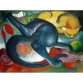 thumbnail image 2 of Marc, Franz 18x15 Black Modern Framed Museum Art Print Titled - Two cats-blue and yellow, 2 of 4