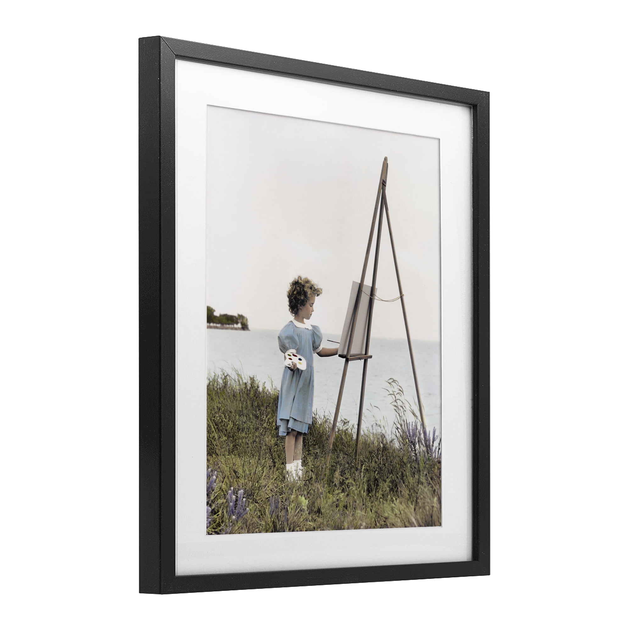 Stupell Industries Child Painting on Easel Black Framed Print Under Glass, design by Kendra Dew