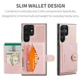 thumbnail image 2 of Wallet Case for Samsung Galaxy S25 Ultra with Detachable Card Holder Cover, Premium PU Leather Slim Kickstand Magnetic Closure Soft Silicone Shockproof Protective Phone Case, Pink, 2 of 7