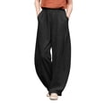 thumbnail image 2 of Kelon Women's Casual Pants, Women's Barrel Casual Pants High Waisted 2026 Elastic Drawstring Trousers Dressy Casual Trousers with Pockets, L, 2 of 7