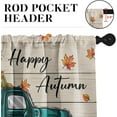 thumbnail image 3 of Mloabuc Turquoise Truck Farm Fall Kitchen Curtains with Valance and Tier Sets 36 Inch, 3 Pieces Car Wood Pumpkin Rod Pocket Drapes Window Treatment Curtains for Kitchen Over Sink Dining Room Decor, 3 of 6