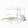 thumbnail image 6 of Twin over Full Bunk Bed with Built-in Desk & Three Drawers, White - Solid Pine Wood & MDF Construction, 6 of 15