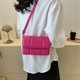 thumbnail image 4 of Bolso bandolera de cuero artificial Tide, bolso cuadrado pequeño y sencillo, bolso de hombro portátil de moda, color rojo rosa, 4 of 5
