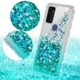 thumbnail image 3 of AT&T Radiant Max 5G Case / Fusion 5G Case / Cricket Dream 5G Case / Innovate 5G Case Liquid Glitter 360 Degree Protection Phone Case Cover w/Screen Protector - Teal/Clear, 3 of 5