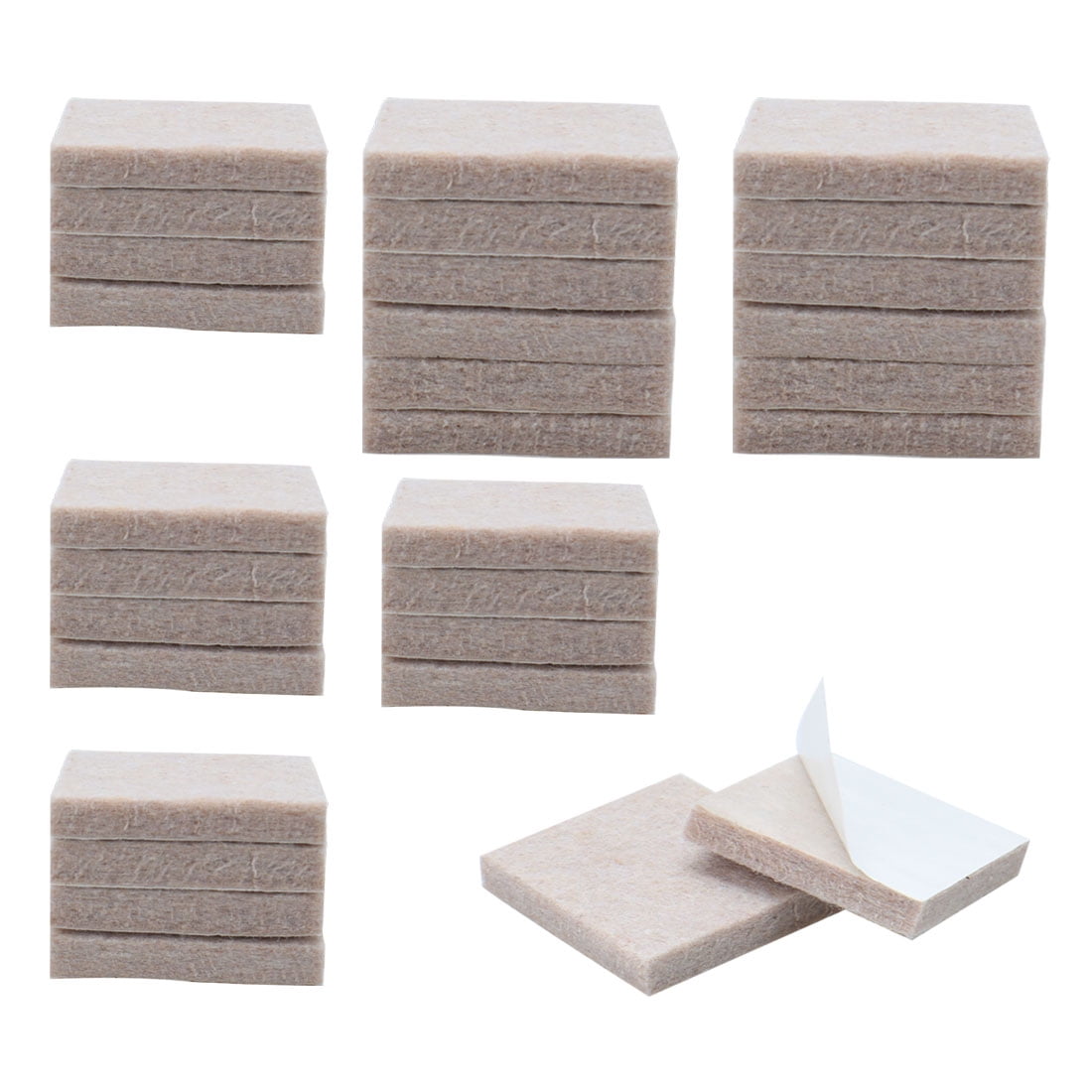 30pcs Antiscratch Felt Furniture Pads Square 1 1/2" Desk Chair Floor