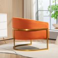 thumbnail image 5 of US Pride Furniture Modern Accent Armchair Luxury Gold Frame and Multi-colored Velvet Material Infuse Elegant Flair Red Orange, 5 of 18
