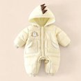 thumbnail image 2 of Baby Girls Boys Long Sleeve Warm Romper Dinosaur Hooded Fleece Lined Jumpsuit Comfortable Snowsuit for Outdoor, 2 of 6