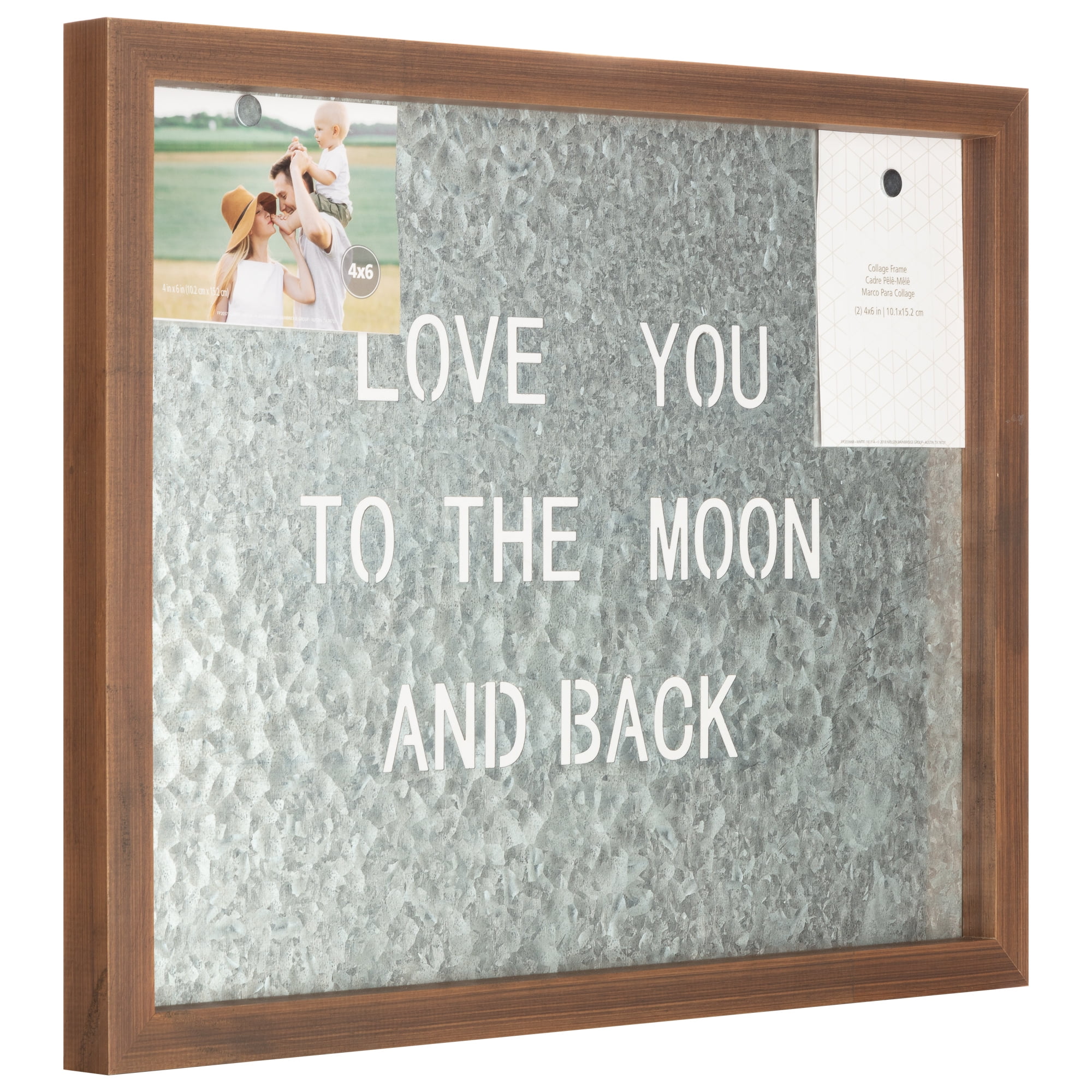 Home Décor Collection 23' x 18' To The Moon Galvanized Metal Magnetic Memo Board