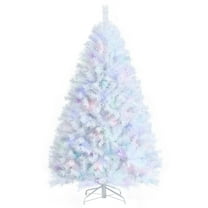 Costway 6ft White Iridescent Tinsel Artificial Christmas Tree w/ 792 Branch Tips