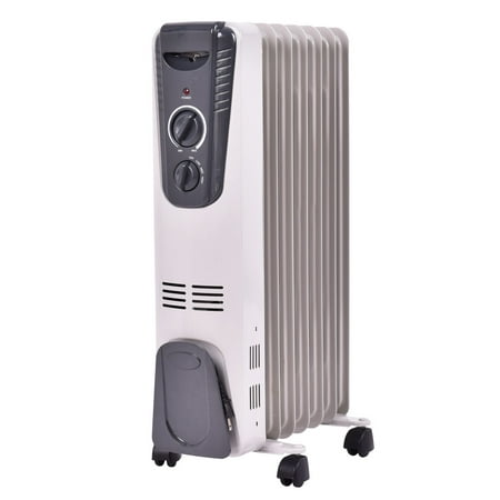 Costway 1500W Electric Oil Filled Radiator Space Heater 5.7 Fin Thermostat Room (Best Electric Wall Heaters Uk)