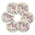 thumbnail image 2 of Unicorn and Stars 6 Pcs Drink Coasters with Holder Absorbent Coasters Woven Coasters for Drinks Table Desk Protection Home Decor, 2 of 7